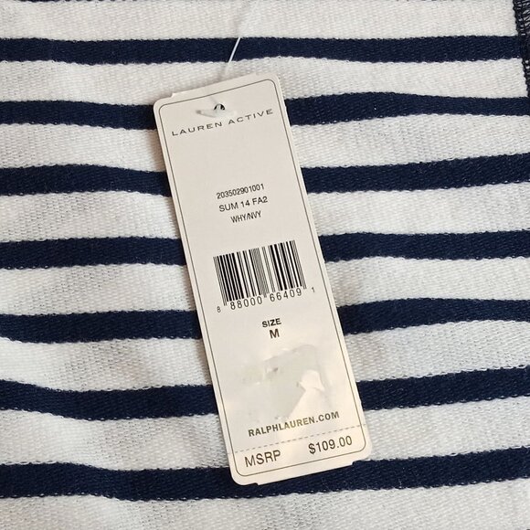 Lauren Ralph Lauren Navy Stripe Cotton Jacket - Picture 10 of 10
